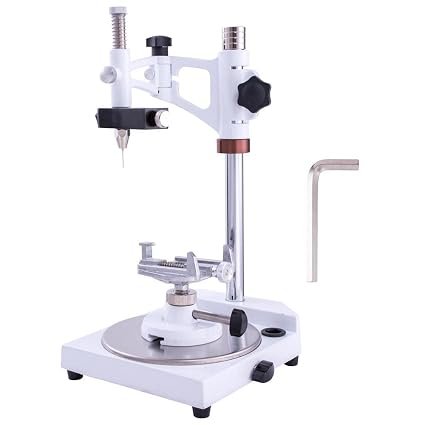 Dental lab surveyor with 6X spindle handpiece and adjustable table